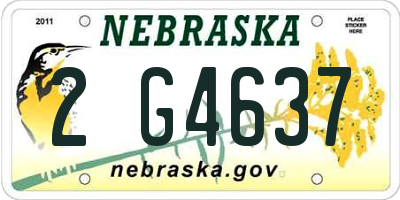 NE license plate 2G4637