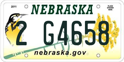 NE license plate 2G4658