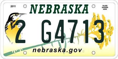 NE license plate 2G4713