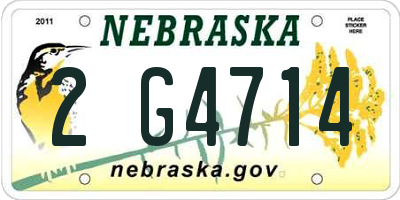 NE license plate 2G4714