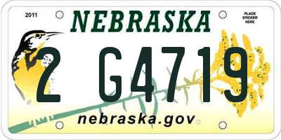 NE license plate 2G4719