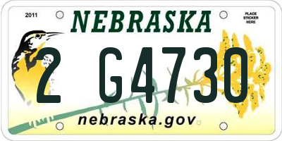 NE license plate 2G4730