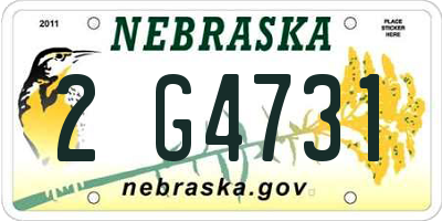 NE license plate 2G4731
