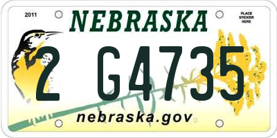 NE license plate 2G4735