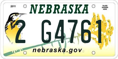 NE license plate 2G4761