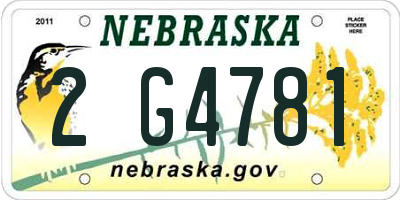 NE license plate 2G4781