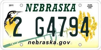 NE license plate 2G4794