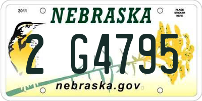 NE license plate 2G4795