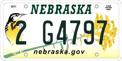 NE license plate 2G4797