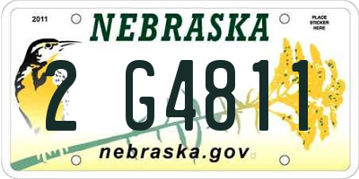 NE license plate 2G4811