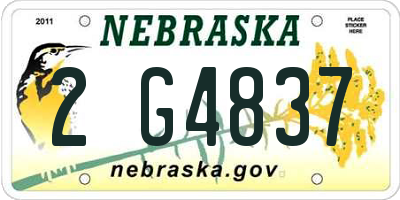 NE license plate 2G4837