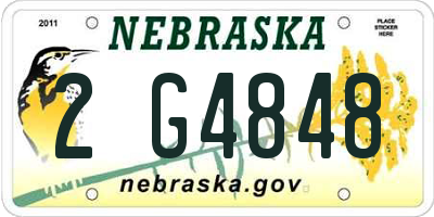 NE license plate 2G4848