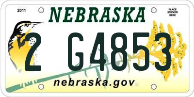 NE license plate 2G4853