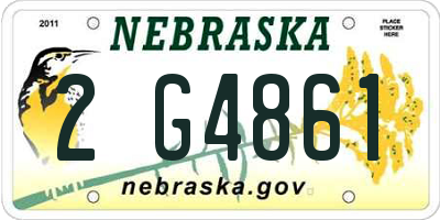 NE license plate 2G4861