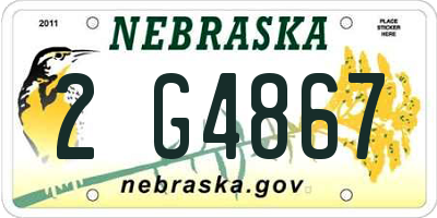 NE license plate 2G4867