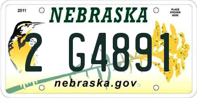 NE license plate 2G4891