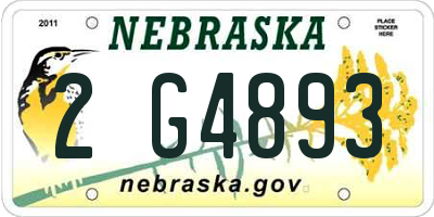 NE license plate 2G4893