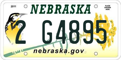 NE license plate 2G4895
