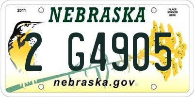 NE license plate 2G4905