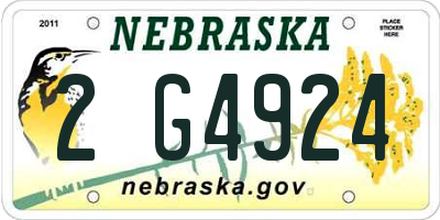 NE license plate 2G4924