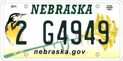 NE license plate 2G4949