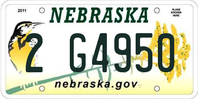 NE license plate 2G4950