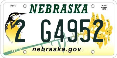 NE license plate 2G4952