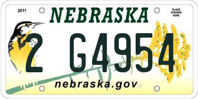 NE license plate 2G4954