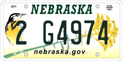 NE license plate 2G4974