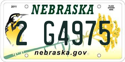 NE license plate 2G4975
