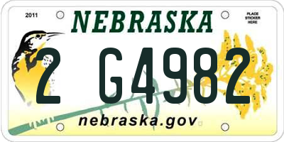 NE license plate 2G4982