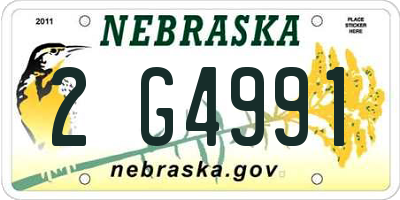 NE license plate 2G4991