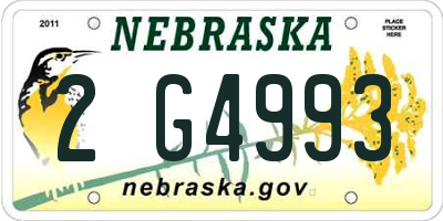 NE license plate 2G4993