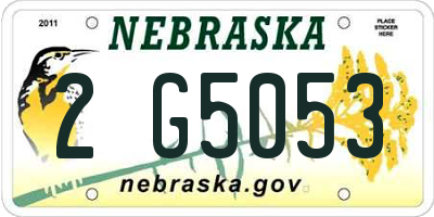 NE license plate 2G5053