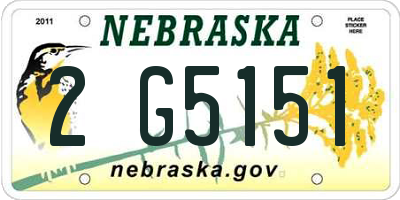 NE license plate 2G5151