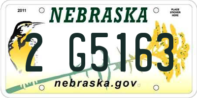 NE license plate 2G5163