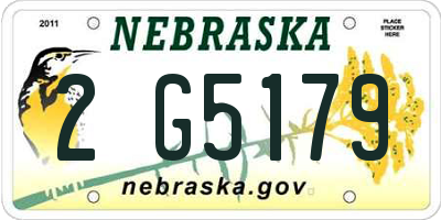 NE license plate 2G5179