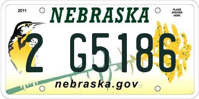 NE license plate 2G5186