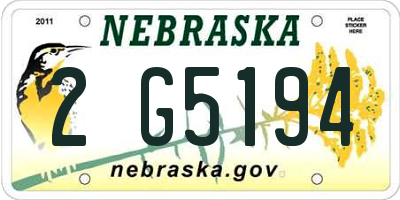 NE license plate 2G5194