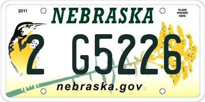 NE license plate 2G5226