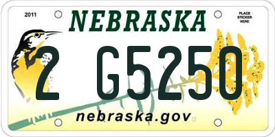 NE license plate 2G5250