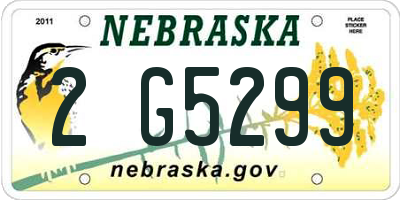 NE license plate 2G5299
