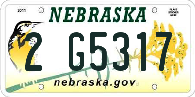 NE license plate 2G5317