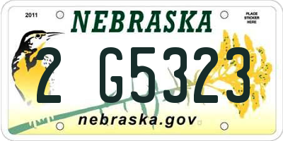 NE license plate 2G5323