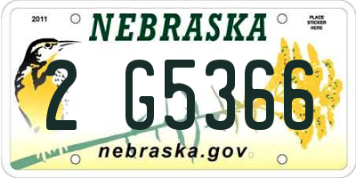 NE license plate 2G5366