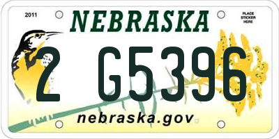 NE license plate 2G5396