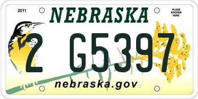 NE license plate 2G5397