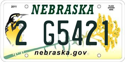 NE license plate 2G5421