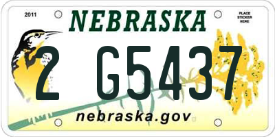 NE license plate 2G5437