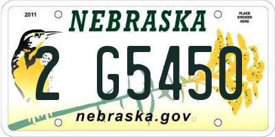 NE license plate 2G5450